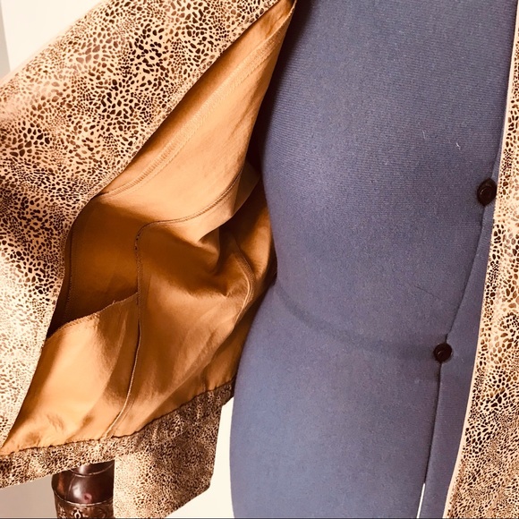 JM Collection Animal Print Zip Front Jacket Size 16 - Picture 5 of 6